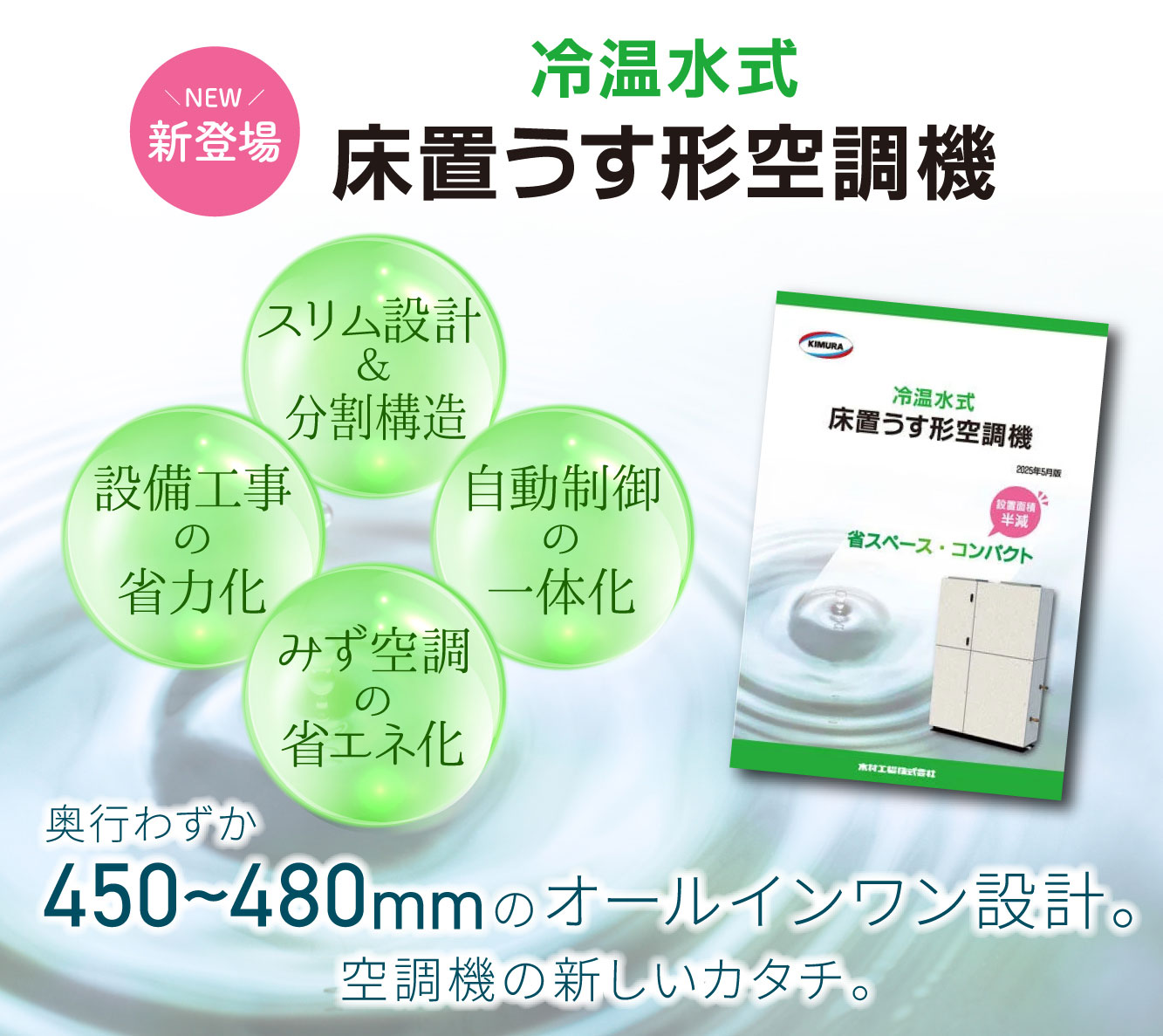 新登場！冷温水式床置うす形空調機